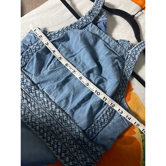 Maeve Braided Cropped Halter Top Blue Denim – Women’s Size 4 - Picture 9 of 9